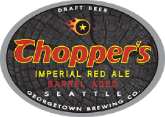 barrel aged choppers tap label